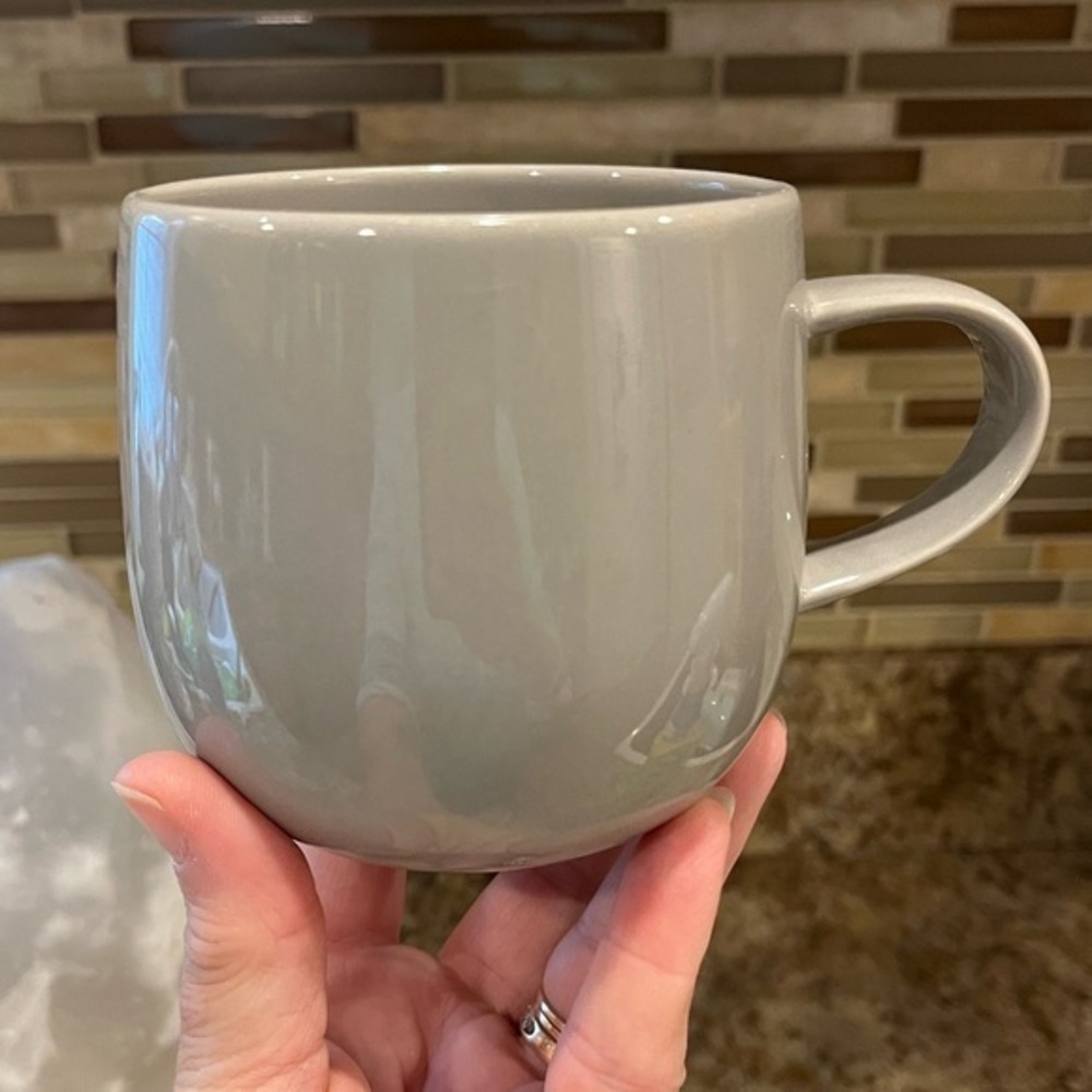 Crate&Barrel Taupe Gray Ceramic Mug 12 oz.